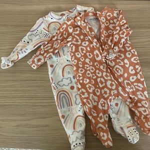 2 Oldnavy Newborn Footie Pajamas